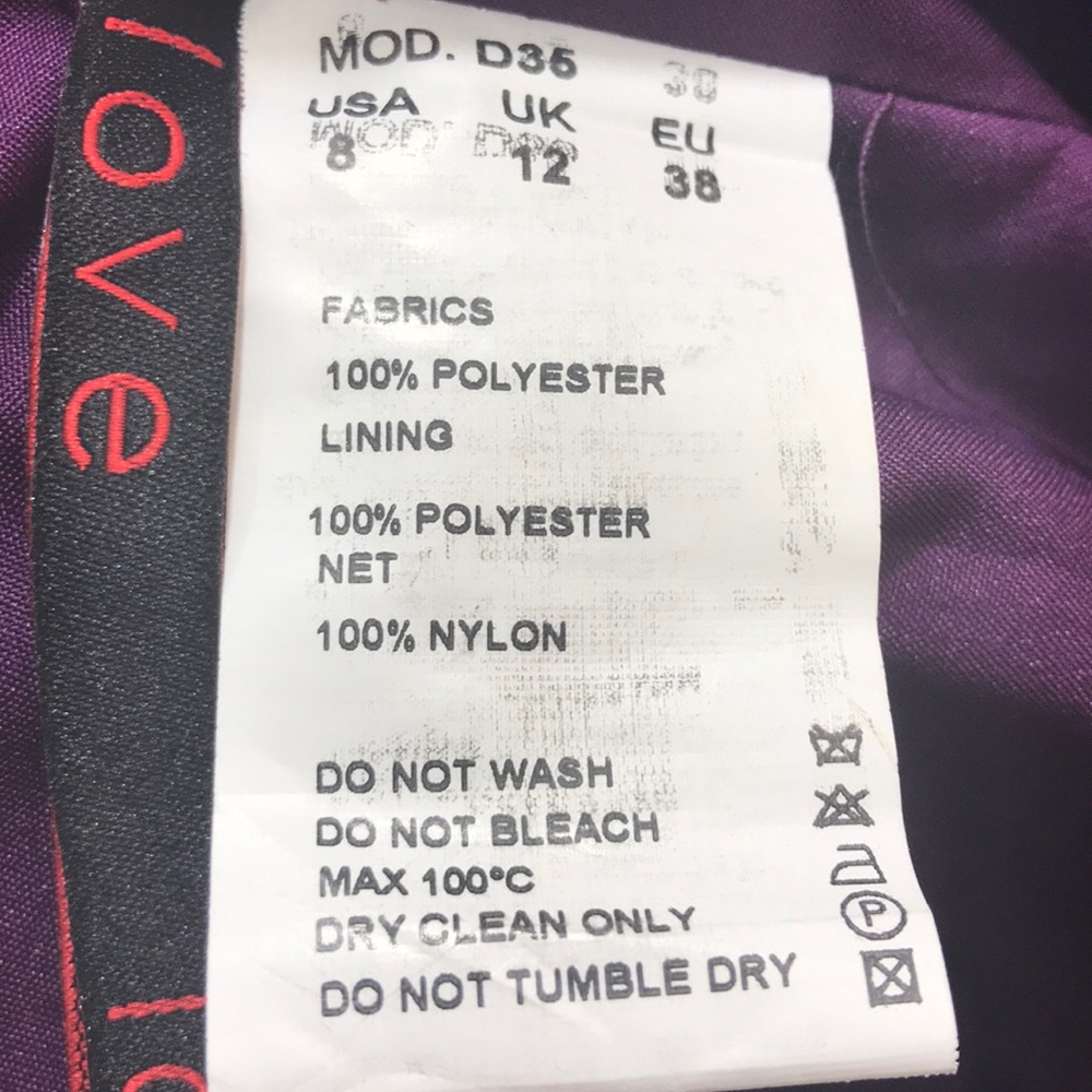 Love Fuchsia Dress with Black Lace Overlay Size 8 - Picture 6 of 8